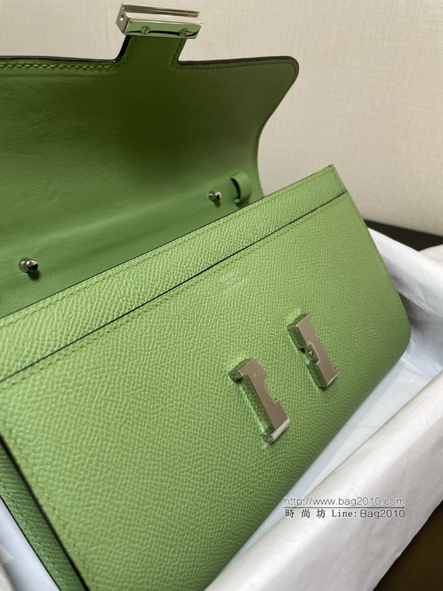 Hermes女士小挎包 愛馬仕Constance康康to go斜挎包 牛油果綠銀扣  tdh2285